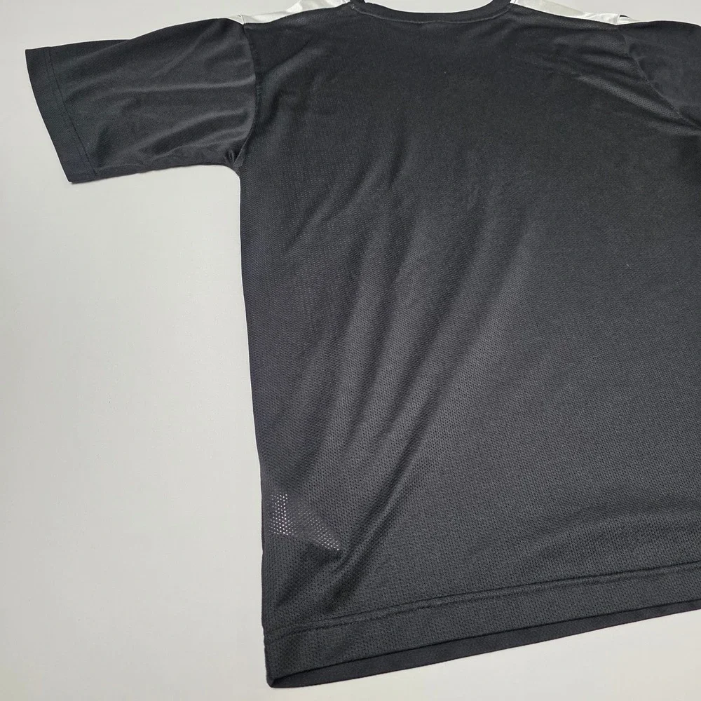 Adidas T-Shirt Men Large Black‎ Active 360 Short Sleeve AZB004 Stripe Athletic